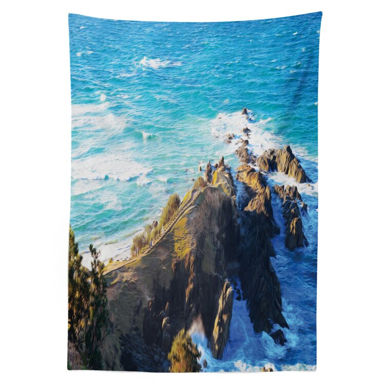 Aerial View of Australian Cliffs by The Sea with Waves High Destination of Nature Ambesonne Country Place Mats Set of 4 Washable Fabric Placemats for Dining Room Kitchen Table Decor Navy Brown