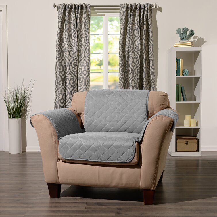 TAN Surefit Lattice Box Cushion Chair 