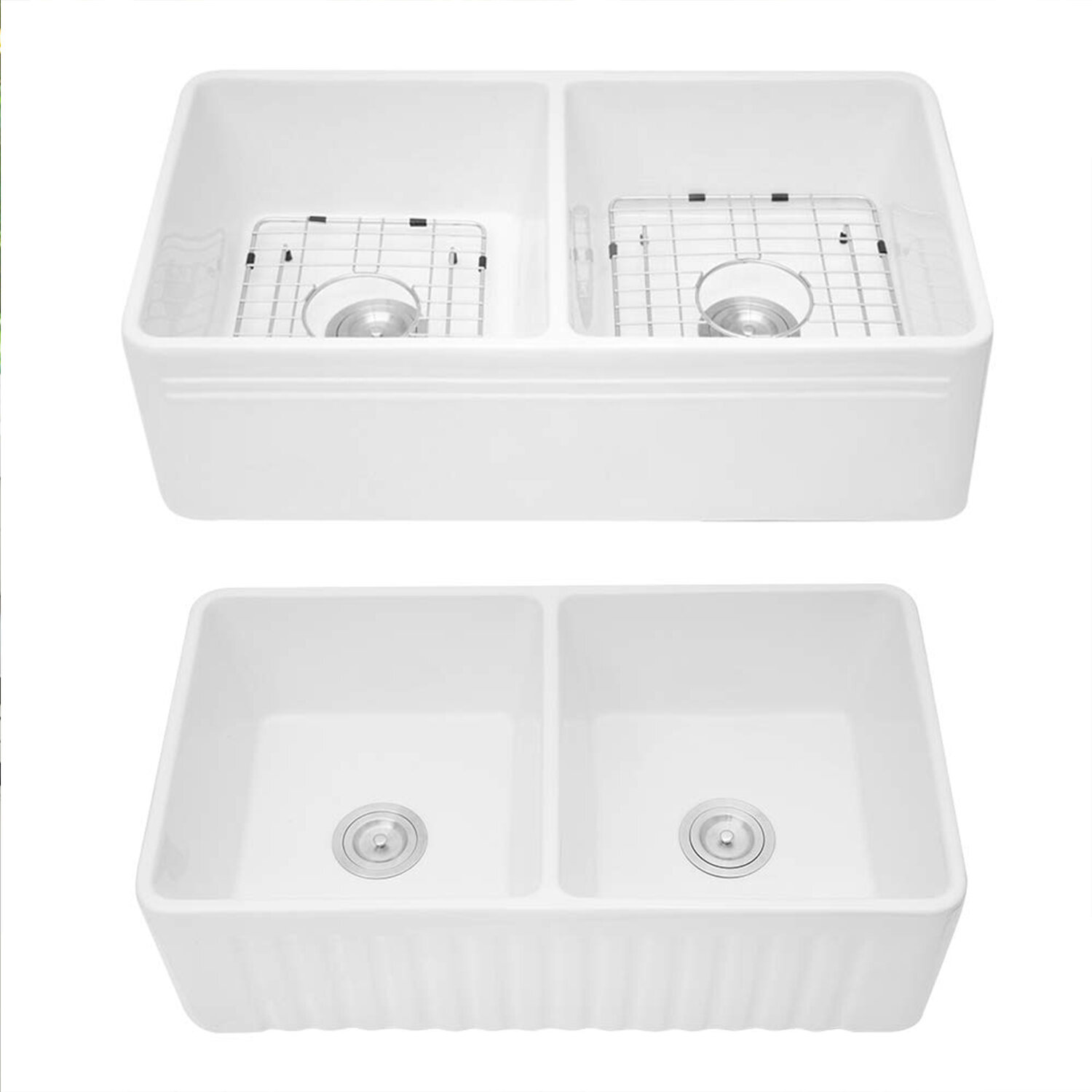 Vanityfair 33 L X 18 W Double Basin Farmhouse Kitchen Sink With