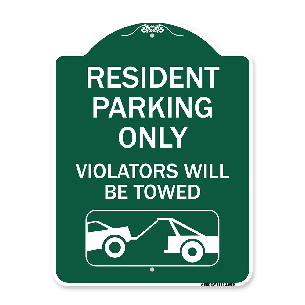 Signmission Designer Series Sign - Resident Parking Only, Violators ...