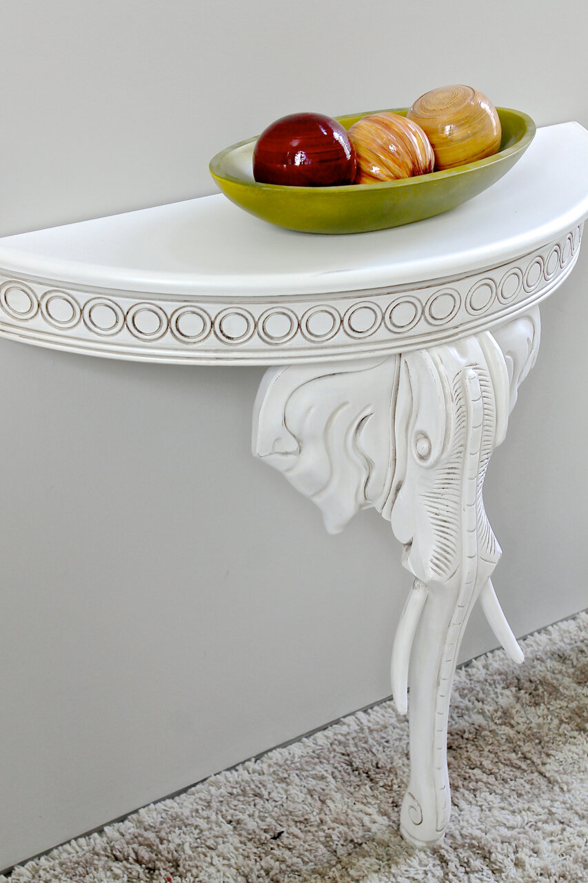 half circle wall table