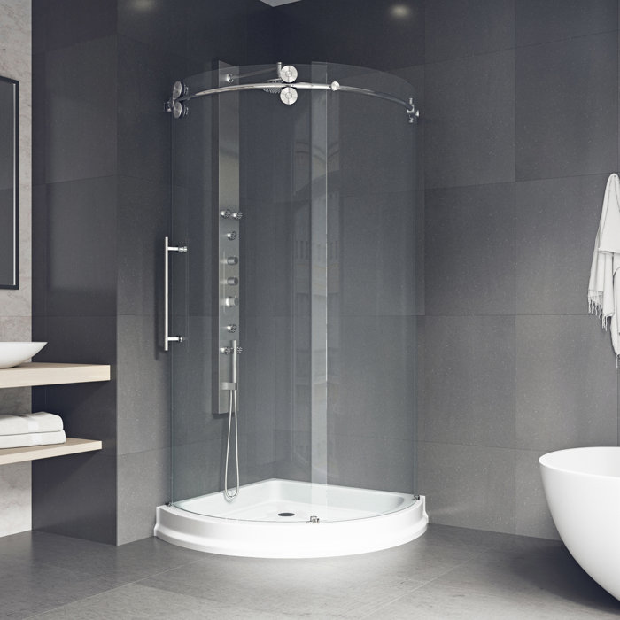Sanibel 38 X 74 63 Round Sliding Shower Enclosure With Base Included Sanibel 38 X 74 63 Round Sliding Shower Enclosure With Base Included