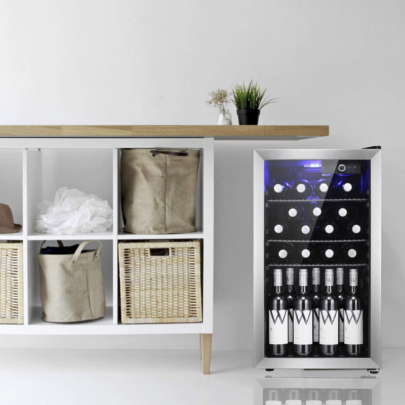 Yukool 26 Bottle Single Zone Freestanding Wine And Beverage Refrigerator Wayfair