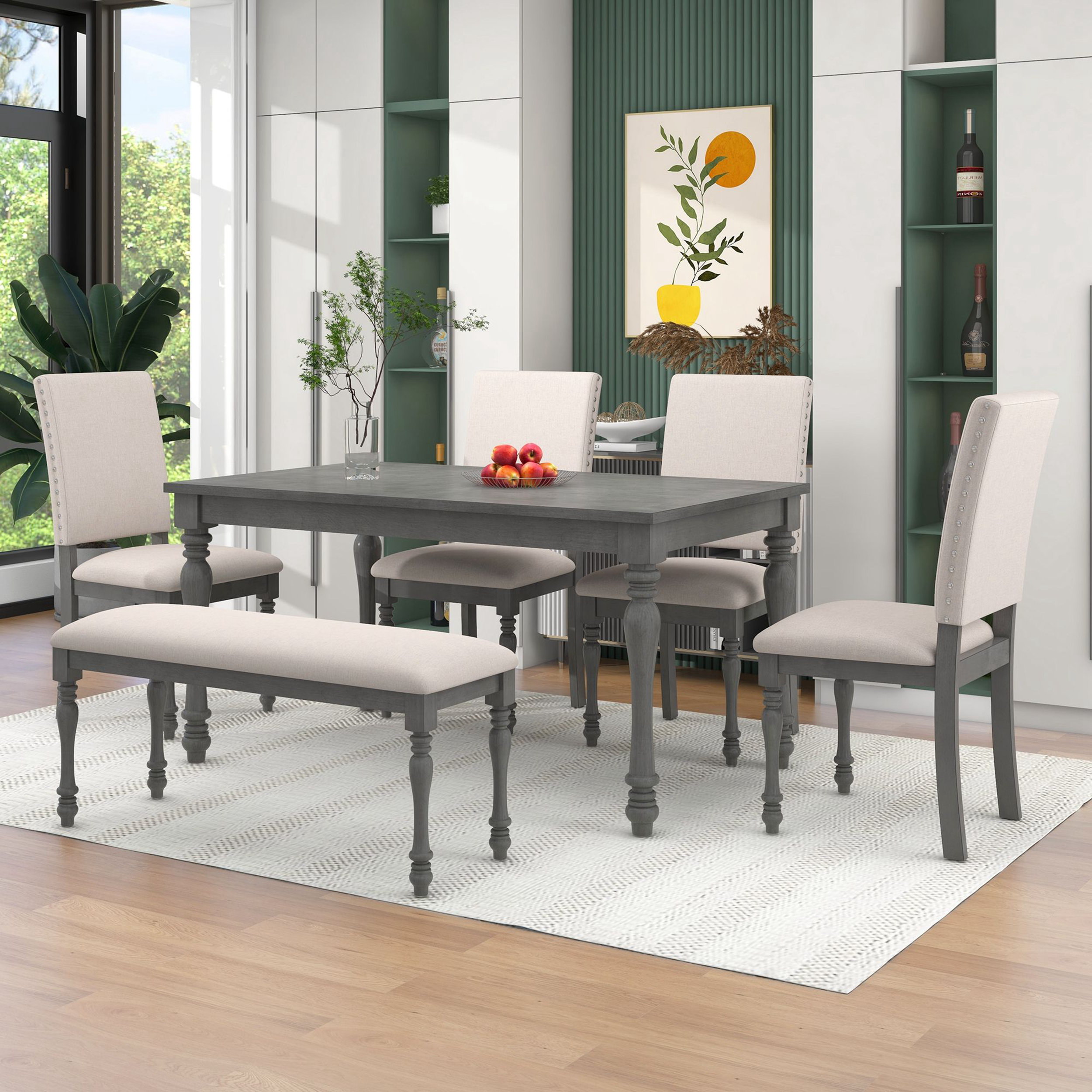 Charlton Home® Aimer 6 - Person Breakfast Nook Dining Set | Wayfair