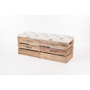 Gepolsterte Sitzbank Apple Crate aus Holz mit St..