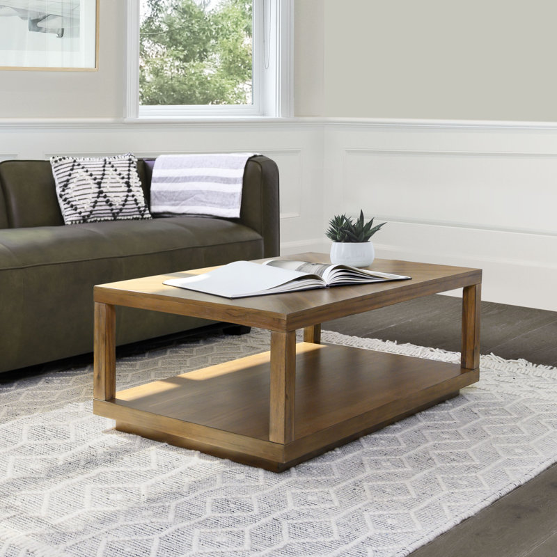 light colored wood coffee table