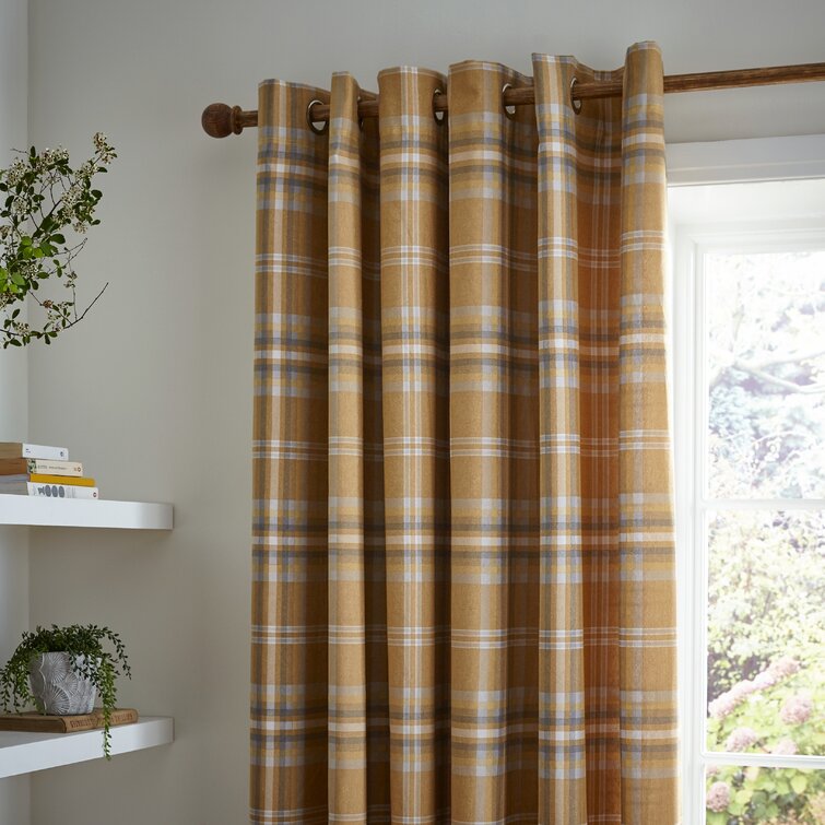 Catherine Lansfield Brushed Heritage/Highland Check Fully Lined Eyelet Curtains 
