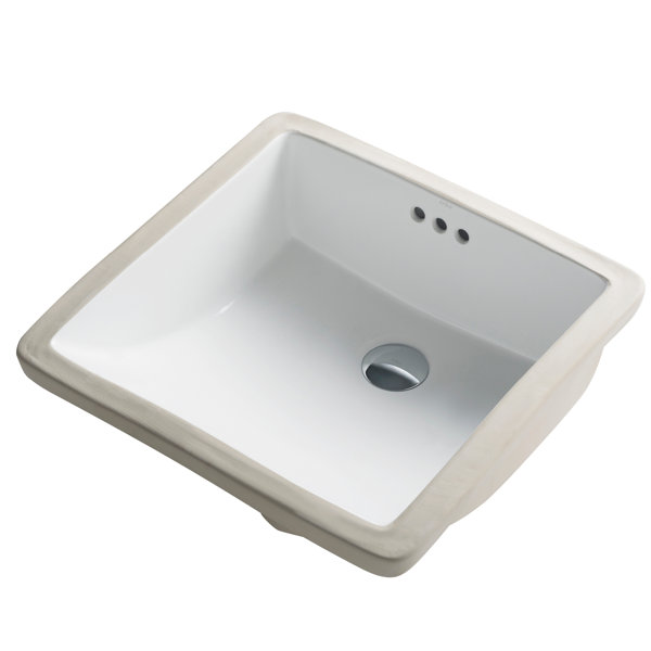 Elavo Ceramic Square Undermount Bathroom Sink with ...