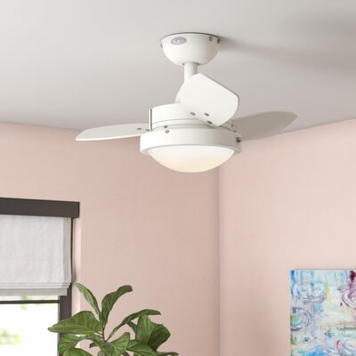 Ebern Designs 30 Inch Chenery 3 Blade Ceiling Fan Light Kit