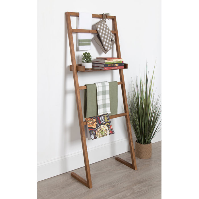 Latitude Run Mcgonigal Decorative Modern Wooden Leaner Ladder Wall
