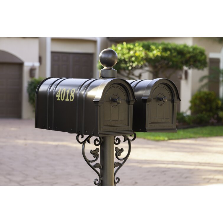 Post Mount Mailbox Postal Pro Manchester Steel Aluminum White Heavy Duty Mail