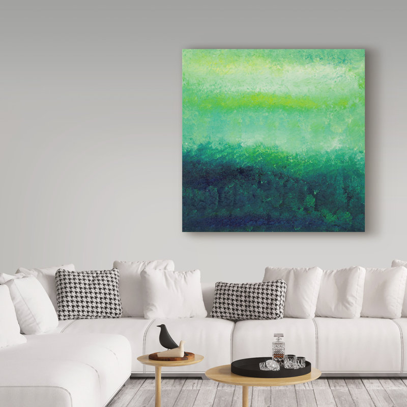 Trademark Art Views Of Nature Green Acrylic Painting Print On