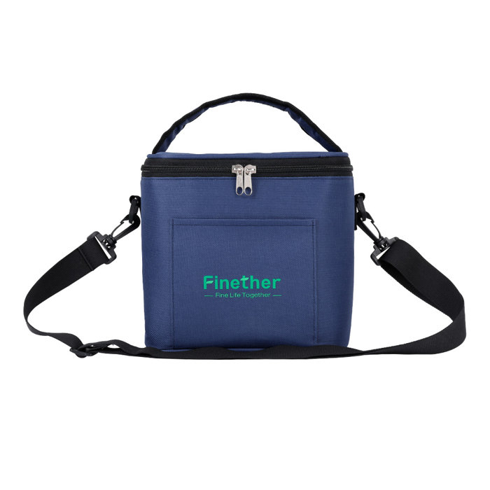 Waterproof Insulation Cooler With Shoulder Strap And Front Pouch For Lunch Box Food Container Snack Tall Bottles Storage Picnic Tote Bag