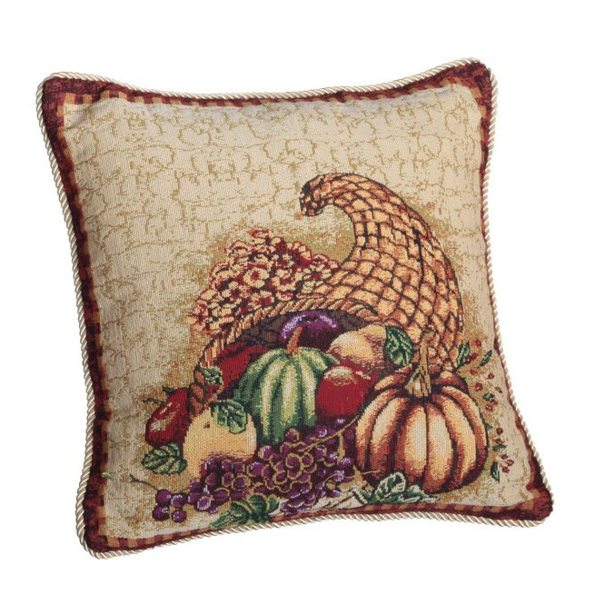 The Holiday Aisle Marcelino Cornucopia With Pumpkins And Fruit Throw Pillow Reviews Wayfair