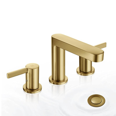 Widespread Bathroom Faucet with Drain Assembly