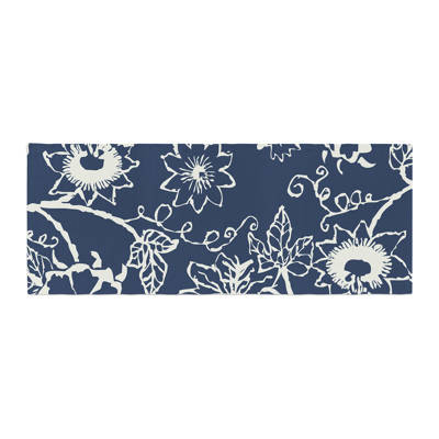 Navy Floral 20 by 20 Kess InHouse Laura Nicholson Passion Flower Throw Pillow