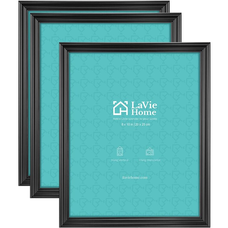 3 Pack, Gray Wall or Tabletop Display Perfect for Home Decor Set of 3 Basic Collection LaVie Home 5x7 Picture Frames Graceful Beveled Detail Design Photo frames with High Definition Glass 