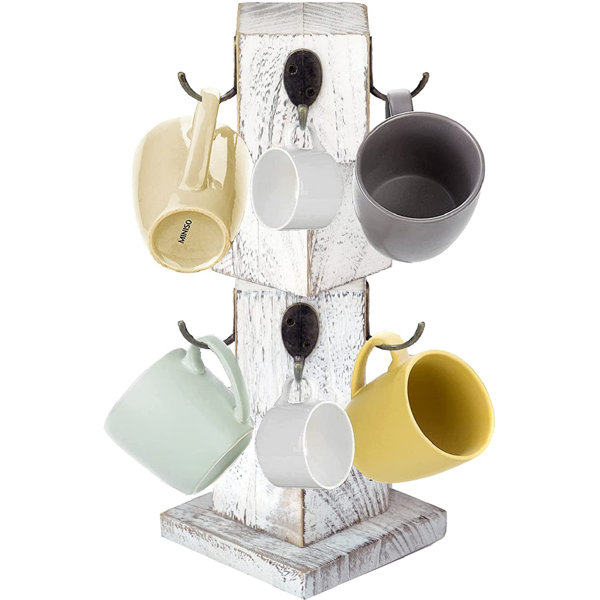 Kitchen Mug Tree Holder Coffee Cup Tea Drying Rack Stand Storage Organizer Wood 