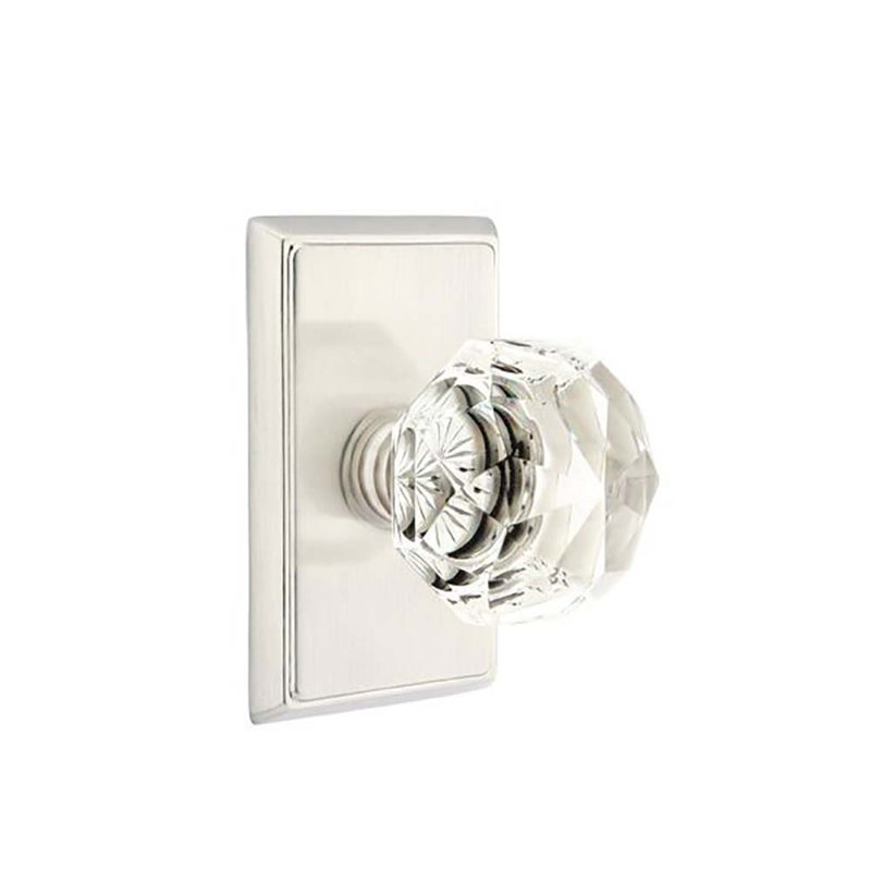 Emtek Double Dummy Diamond Crystal Knob With Rectangular Rose