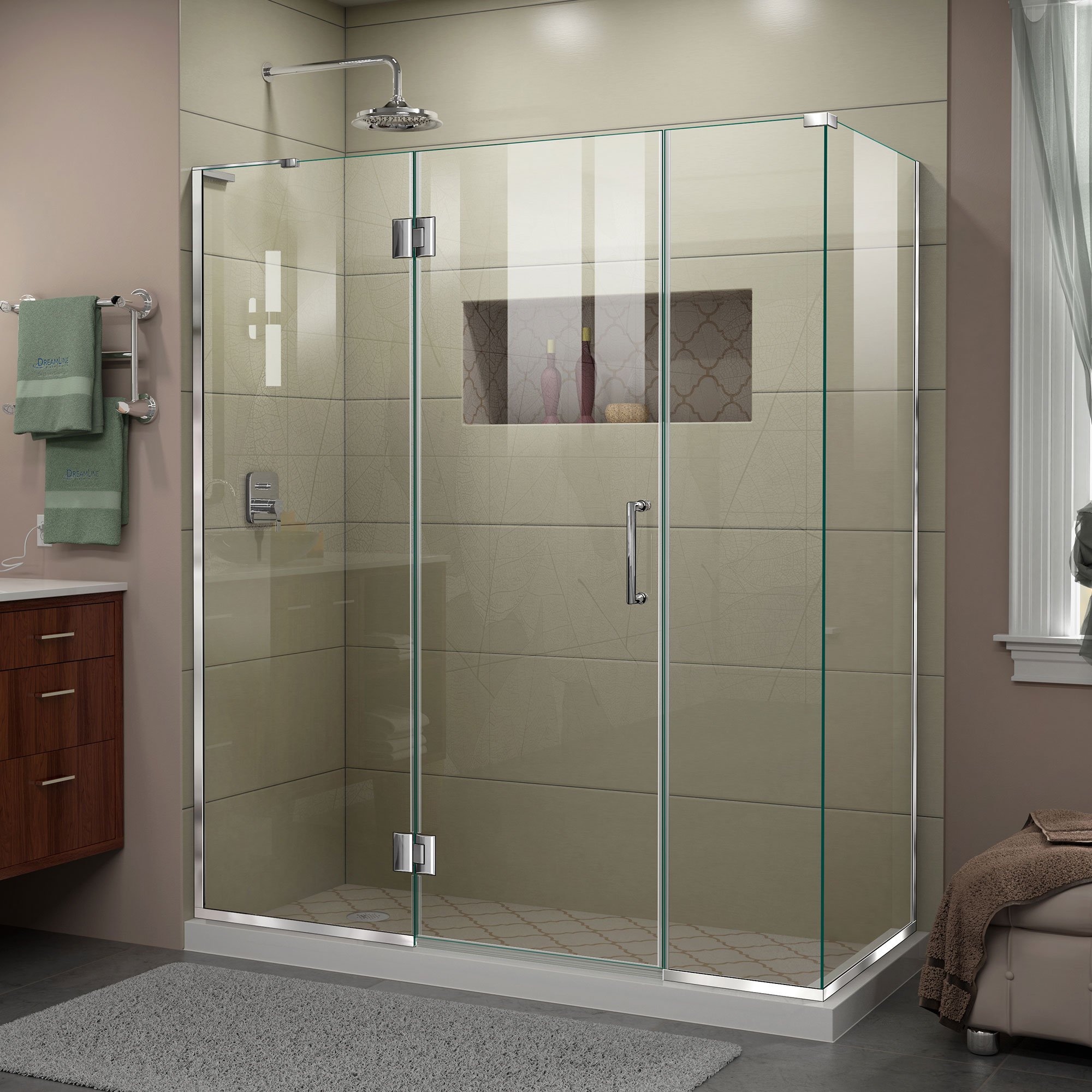 Dreamline Unidoor X 63 5 X 72 Hinged Frameless Shower Door With