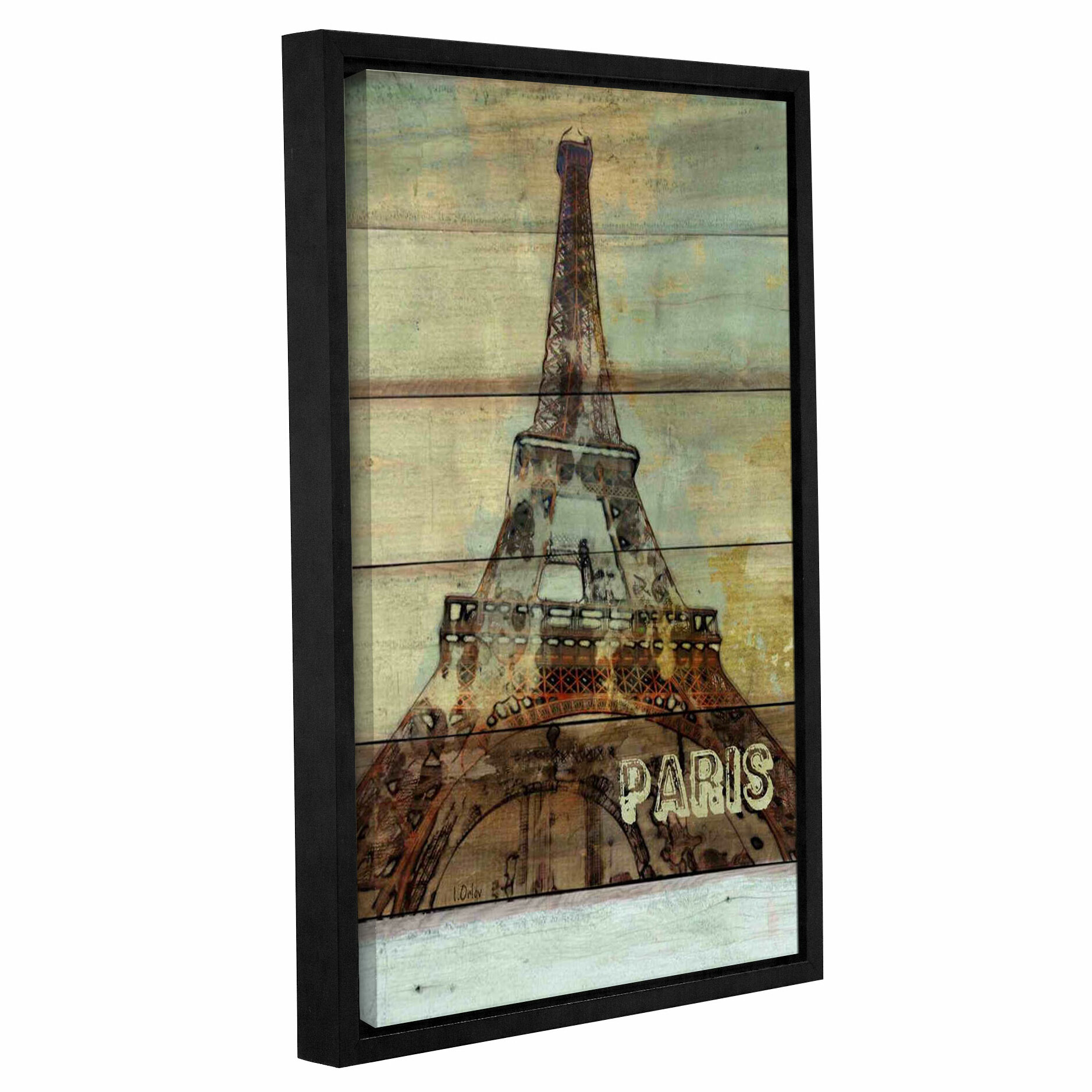 Ophelia Co Edmondo Paris La Tour Eiffel Framed Graphic Art Print On Canvas Wayfair