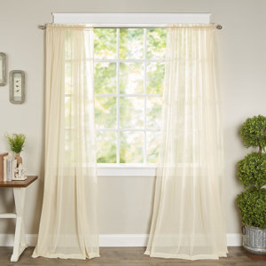 Sidonie Solid Sheer Rod Pocket Single Curtain Panel