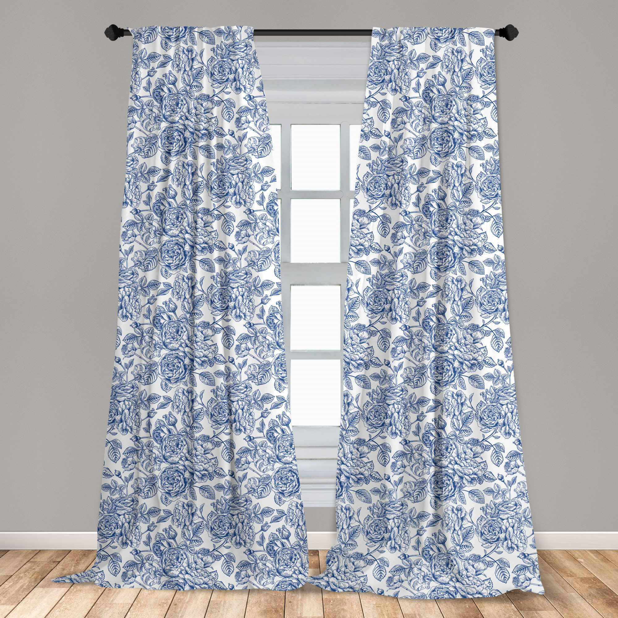 Fashion Floral Window Door Sheer Curtain Panels Divider Drape Home Decor Newly