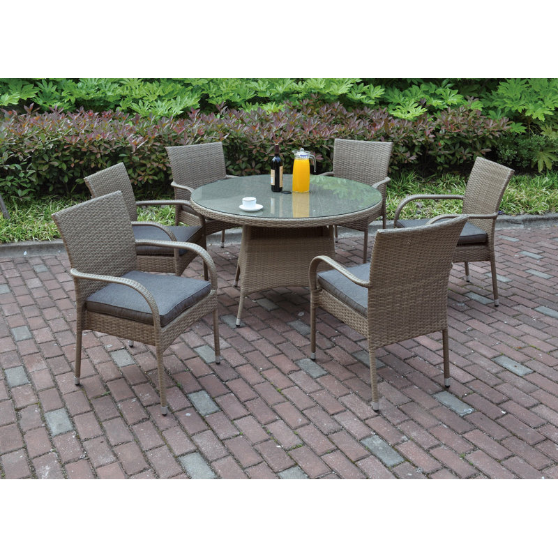 JB Patio 7 Piece Dining Set with Cushions & Reviews Wayfair
