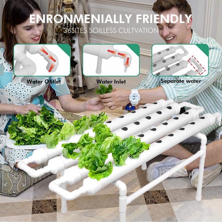 Hydroponic Grow Kit 36 Plant Sites 1 layer Plant Vegetable Tool Saving Water PVC 