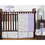 purple and turquoise crib bedding