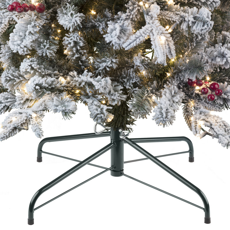 Haute Decor Pre Lit Lexington Slim 7 Flocked Fir Artificial Christmas Tree 1400 Warm White Lights Reviews Wayfair