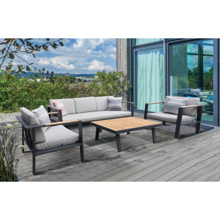 Go to store & view more images Lucian 4 Piece Teak Sofa Seating Group with Cushions by Wrought Studio