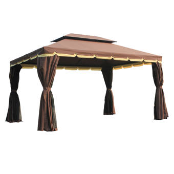 Outsunny 10 Ft W X 13 Ft D Steel Patio Gazebo Reviews Wayfair Ca