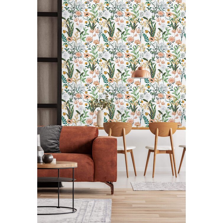 Red Barrel Studio® Atahualpa Peel & Stick Floral Wallpaper | Wayfair