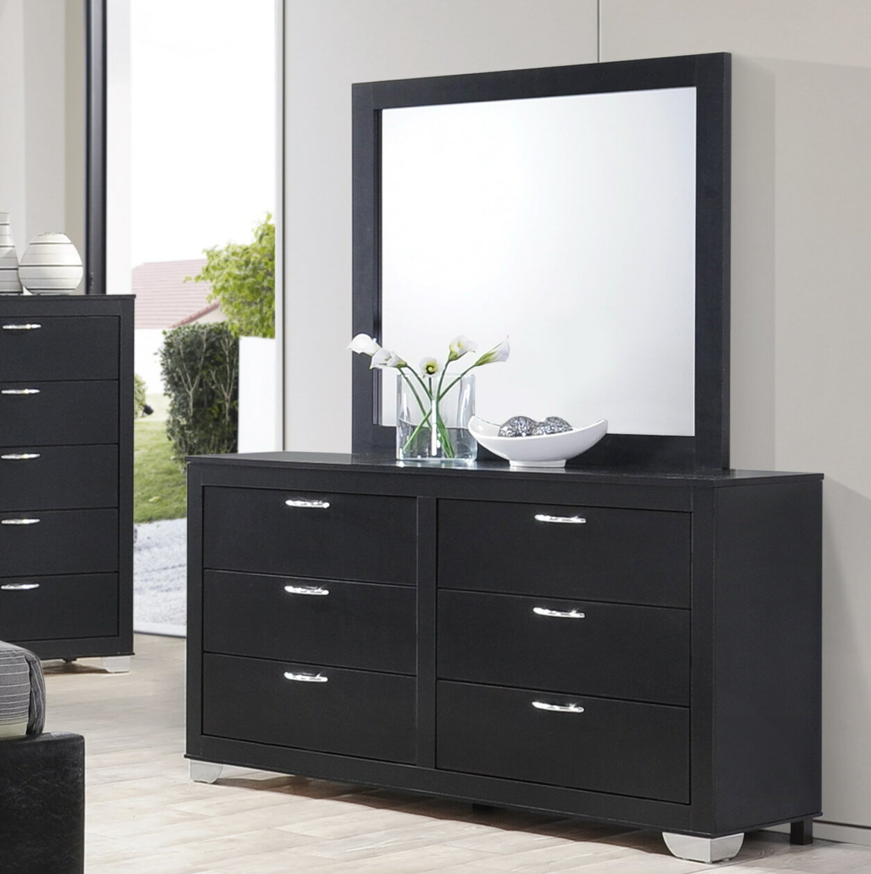 Latitude Run Louise 6 Drawer Double Dresser With Mirror Reviews