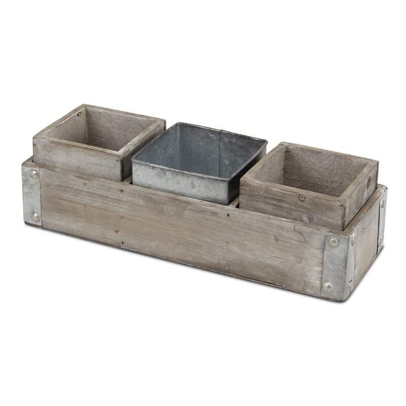 Millwood Pines Dobbins 3 Compartment Pot Planter & Reviews | Wayfair