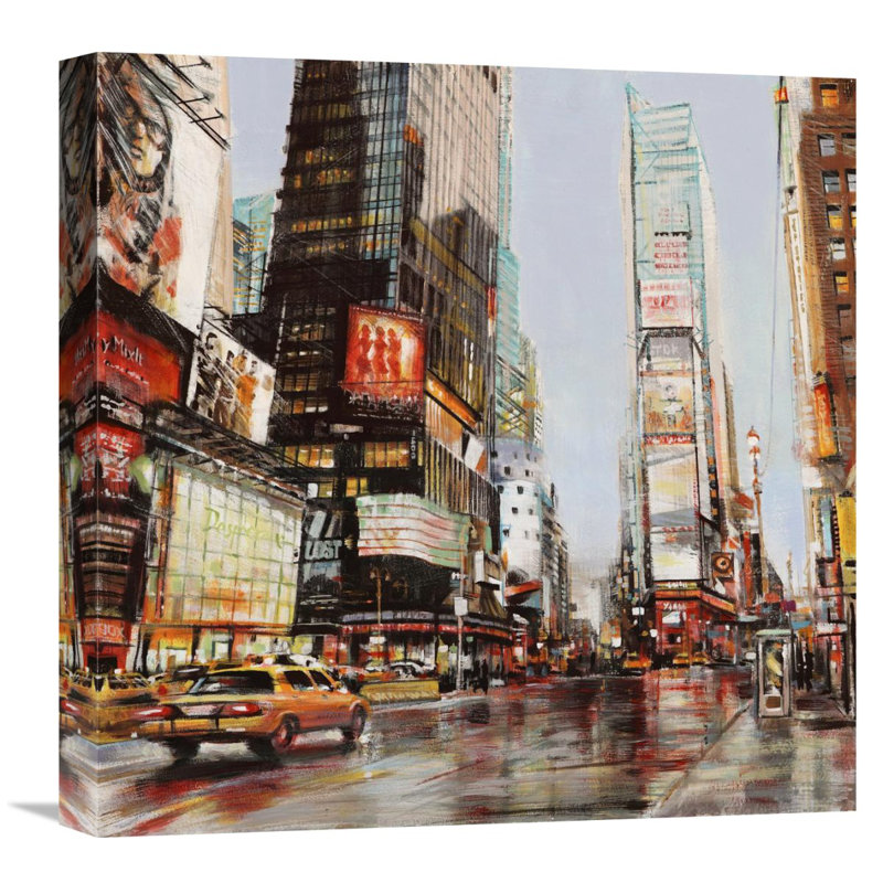 Global Gallery Taxi In Times Square By John B Mannarini
