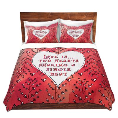 Maskell Zara Martina Love Heart Trees On Red Microfiber Duvet