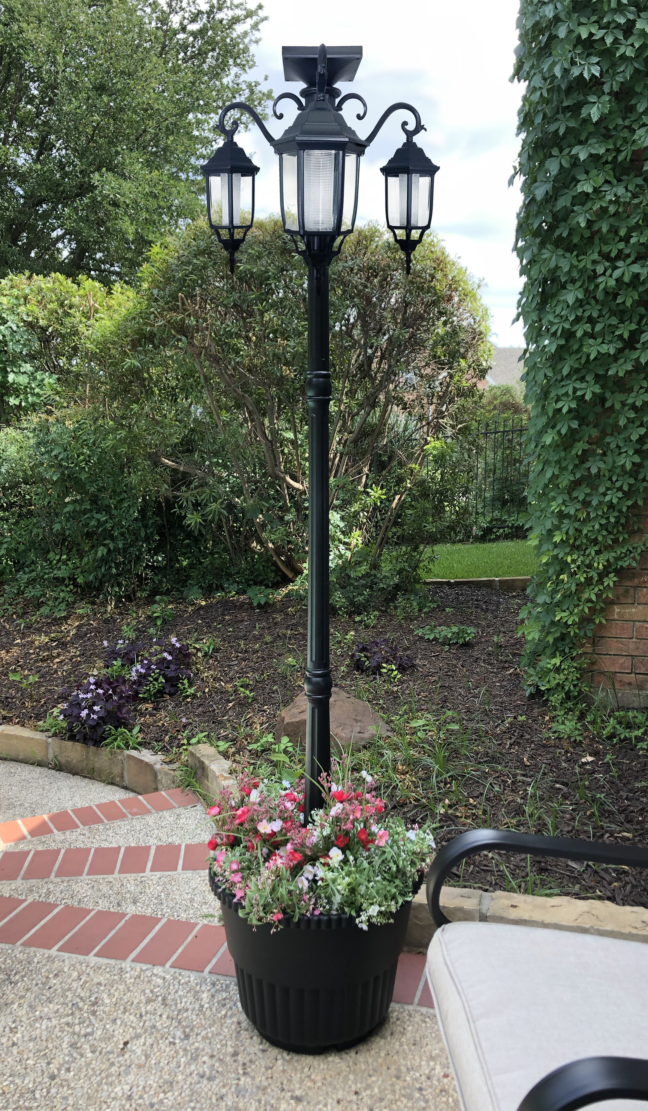 Fleur De Lis Living Skeltincleveland Black 3 -Light 79'' H Solar ...