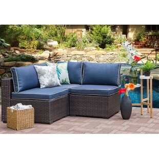 View Holliston 3 Piece Rattan Sectional Seating Group with