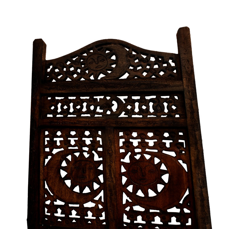 Bloomsbury Market Jarett Carved Sun And Moon 4 Panel 2 3ft Room