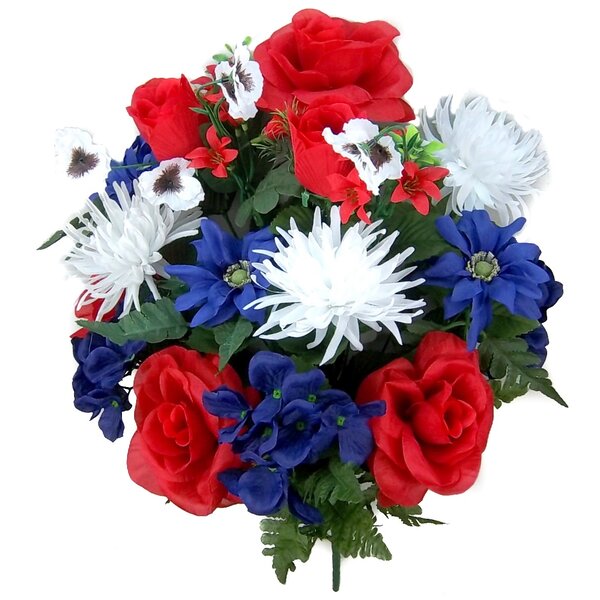 blue artificial flowers