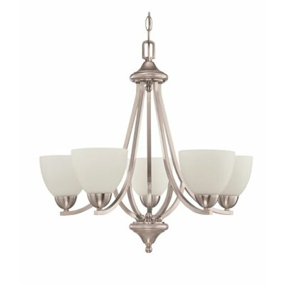 Fenton 5 Light Shaded Chandelier Charlton Home Finish Nickel