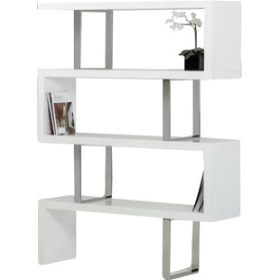 Modern Contemporary White Gloss Bookcase Allmodern Quickview