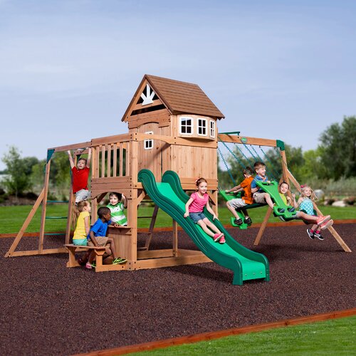 Backyard Discovery Montpelier Swing Set & Reviews | Wayfair