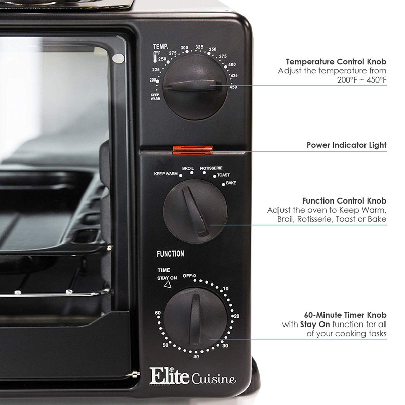 Elite By Maxi Matic 0 8 Cu Ft Cuisine Toaster Oven With