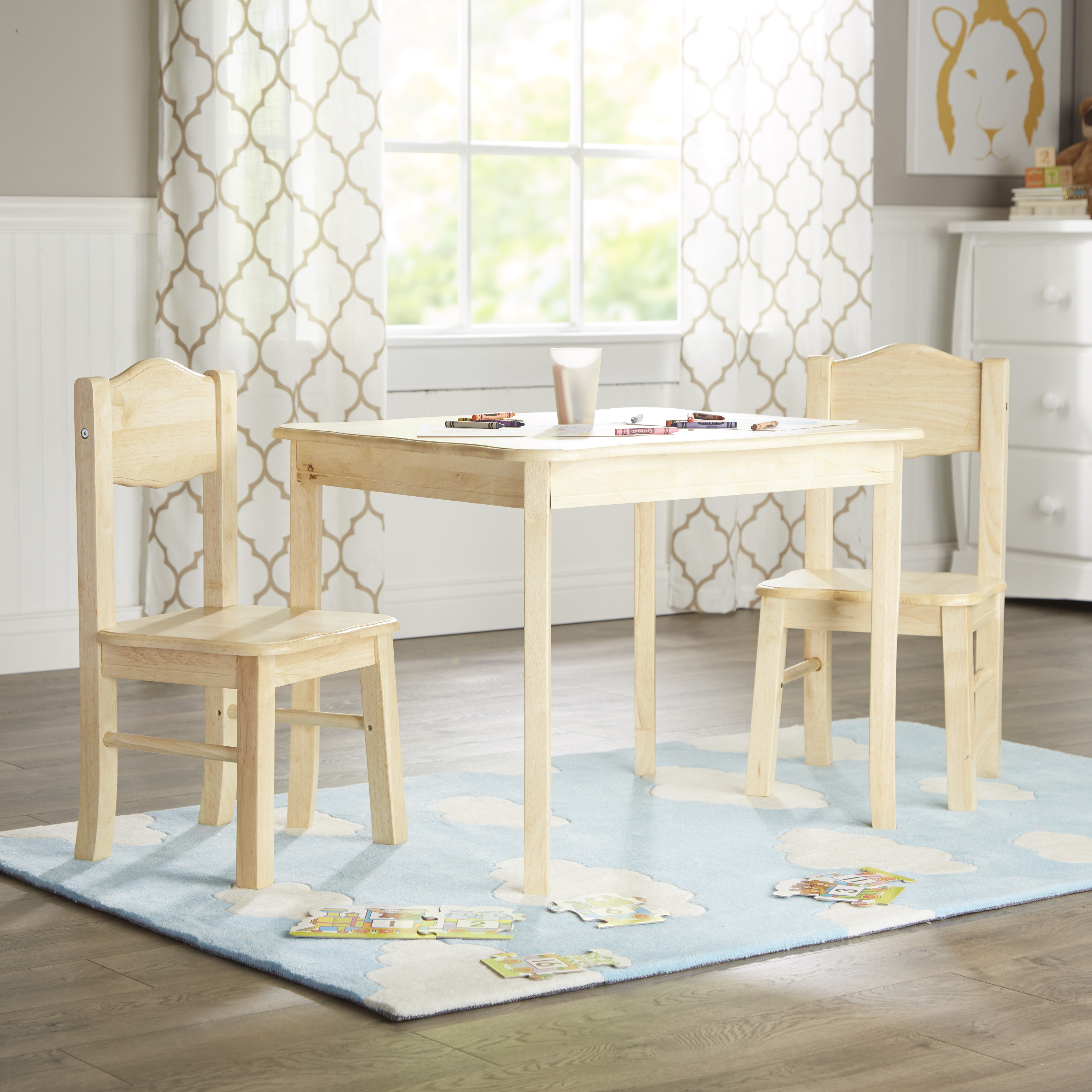 West Brookfield Kids 3 Piece Writing Table And Chairs Set