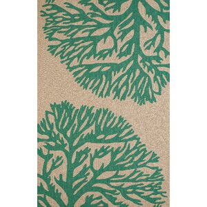 Coral Gables Hand-Woven Green/Beige Indoor/Outdoor Area Rug