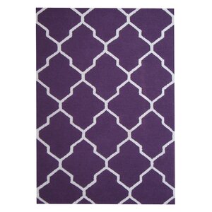 Hand-Tufted Purple/Ivory Indoor Area Rug