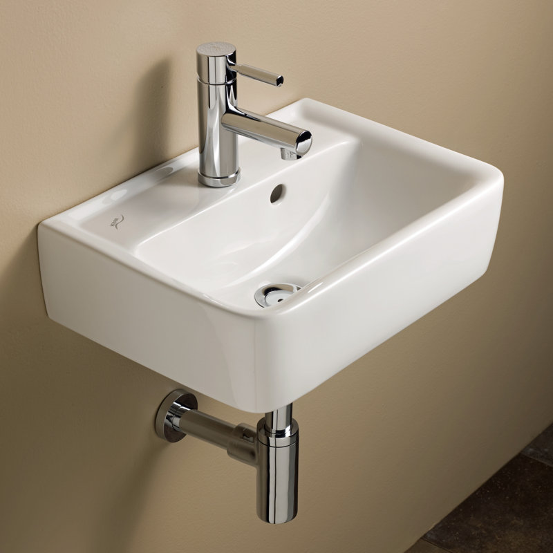 Bissonnet Renova Ceramic 18 Wall Mount Bathroom Sink With Renova Ceramic 18 Wall Mount Bathroom Sink With Overflow